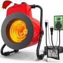 1500W Greenhouse Heater with Digital Thermostat, Outdoor Heater with Overheat Protection and 3-Second Rapid Heating Function, Outdoor Heaters for Patio Garage, Greenhouse, Flower House