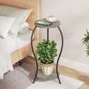 Plant Stand Indoor, 2 Tier Round Tall Plant Stand, Flower Pot Stand, Plant Shelf Rack, Corner Plant Stand for Planter Garden Balcony Patio Living Room, Grey