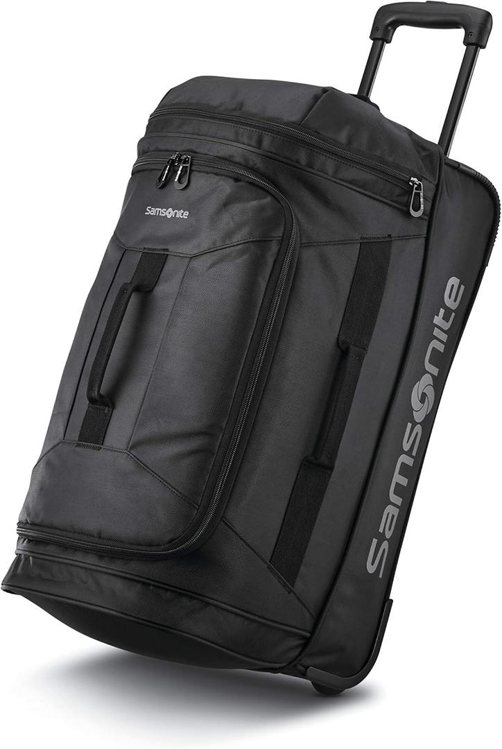 Samsonite Andante 2 Wheeled Duffel Bag  22-Inch Durable Rolling Luggage with Inline Skate Wheels, Push-Button Handle & Spacious Compartments  Travel-Friendly and Lightweight - All Black