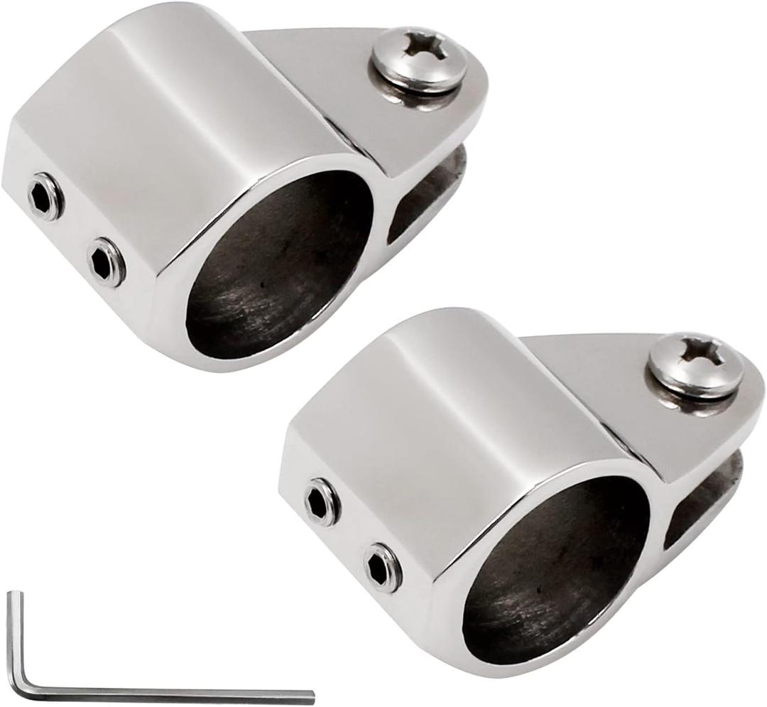 SHENGHUISS Bimini Top Jaw Slide Marine Stainless Steel 316 Heavy Duty Boat Bimini Canopy Fitting Hardware Tube with L Shape Hex Key/pin (B-7/8 inch 2 Pack)