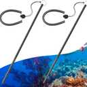 2 Pcs Scuba Diving Stick 13.8" Aluminum Alloy Lobster Stick with Measurement Adjustable Lanyard Dive Noise Maker Scuba Dive Accessories Diving Safety Gear Pointer Rod (Black)