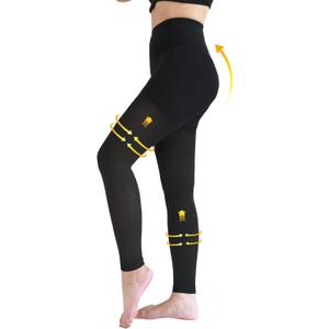 Compression Pantyhose for Women, 15-20 mmHg Medical Compression Leggings, Footless Compression Stockings for Women & Men, Compression Tights for Edema, Varicose Veins, Swelling, DVT (3X-Large, Black)