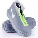 Silicone Waterproof Shoe Covers, Upgrade Reusable Overshoes with Zipper, Resistant Rain Boots Non-Slip Washable Protection for Women, Men (XL (Women 11-13, Men 9.5-13), White)