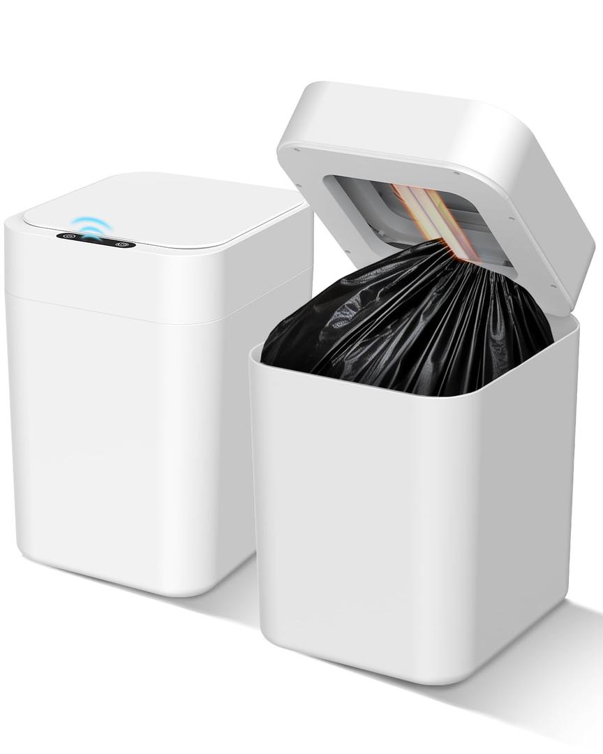 V1 Self-Sealing & Self-Changing Automatic Trash Can, 5.3 Gallon (20L) Smart Trash Can Motion Sensor, Touchless Garbage Can with Lid for Kitchen, Bathroom, Bedroom, Office, Odor-Sealing Design