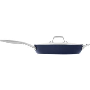 Calphalon Premier Ceramic Nonstick 12" Frying Pan with Lid, Midnight Blue