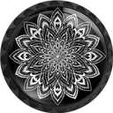 Artinhand 4 Pack Black and White Mandala Flower Kitchen Cabinet Knobs Round Drawer Pulls Dresser Cupboard Door Handles (1.37"L x 1.1"W)