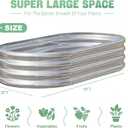 AHEONLAR 3 Pack 631ft Galvanized Raised Garden Bed, Oval Metal Garden Bed Planter Boxes Outdoor, Durable Raised Garden Beds Outdoor for Vegetables, Flowers, Silver