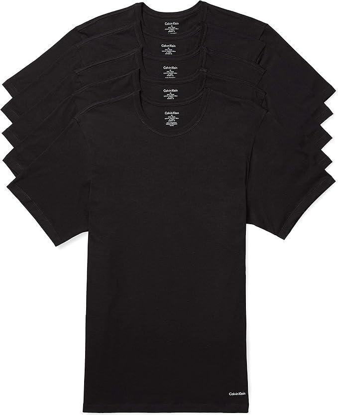 Calvin Klein Mens Cotton Classic 5-Pack Slim Undershirts (Black, 2XL)