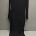 REORIA Women's Spring Mesh Sheer Long Sleeve Wedding Guest Dress Sexy Floral Bodycon Maxi Long Dresses (Black Onyx, XL)