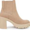 Syktkmx Womens Platform Chelsea Ankle Boots Lug Sole Chunky Block Heel Slip On Accordion High Top Western Booties