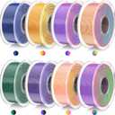 JAYO 3D Printer Filament Bundle, Dual & Triple Color Silk Filament, 250g Spool, 8 Rolls, 2kg in Total