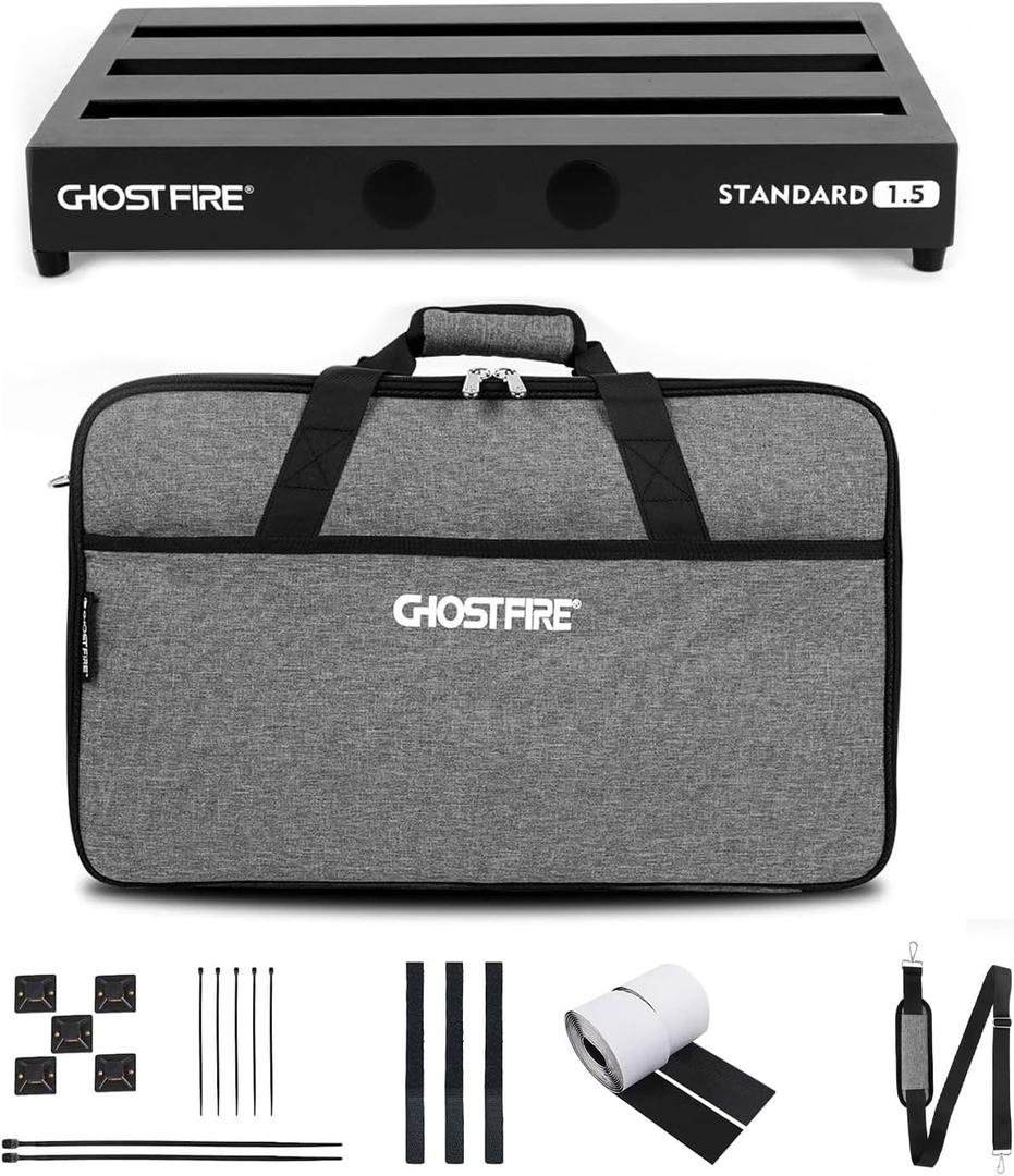 Ghost Fire Guitar Pedal Board Aluminum Alloy 3.0lb Effect Pedalboard 19.6"x11.8" with Carry Bag,V series (V-STANDARD 1.5)