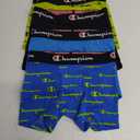 Champion Boys' Underwear, Everyday Active Stretch Boxer Briefs, Assorted 4-Pack, Smal