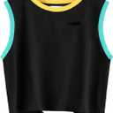 Remidoo Crop Tops for Women Casual Cropped Tank Top Summer Sleeveless Shirts (Black, XL)
