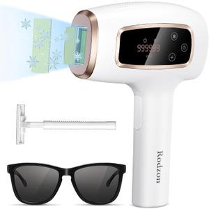 Ipl Laser Hair Removal Hair Removal Device with Painless Care Function for Women IPL Hair Remover for Facial Armpits Legs Arms Bikini Line (Purple) (White)