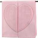 2 Pack Valentines Day Hand Towels Cotton 29 x 13.5 Inches Pink Heart 3D Pattern Bathroom Towel Love Decorative Gift Set Valentines Home Bathroom Decor