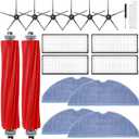 Roborock Compatible Replacement Parts Compatible with Roborock S7 S7+ S7 MaxV, S7 MaxV Plus T7S T7 plus T7S plus Robot Vacuum, 2 Roller Brush, 4 Filter, 6 Side Brush, 4 Mop Cloth