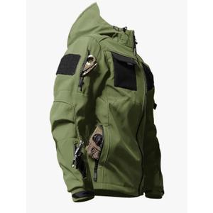 Men's Tactical Soft Shell Jacket Lightweight Water-Resistant Spring Fall Windbreaker Zip up Hooded Coat with Pockets 3XL