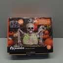 Presence Halloween Skeleton Decorations with Different Light Colors, Skull Lamp for Halloween Decor, Groundbreaker Skull Stakes Lights Scary Indoor Outdoor Lighted Holiday Party Yard Home Decor