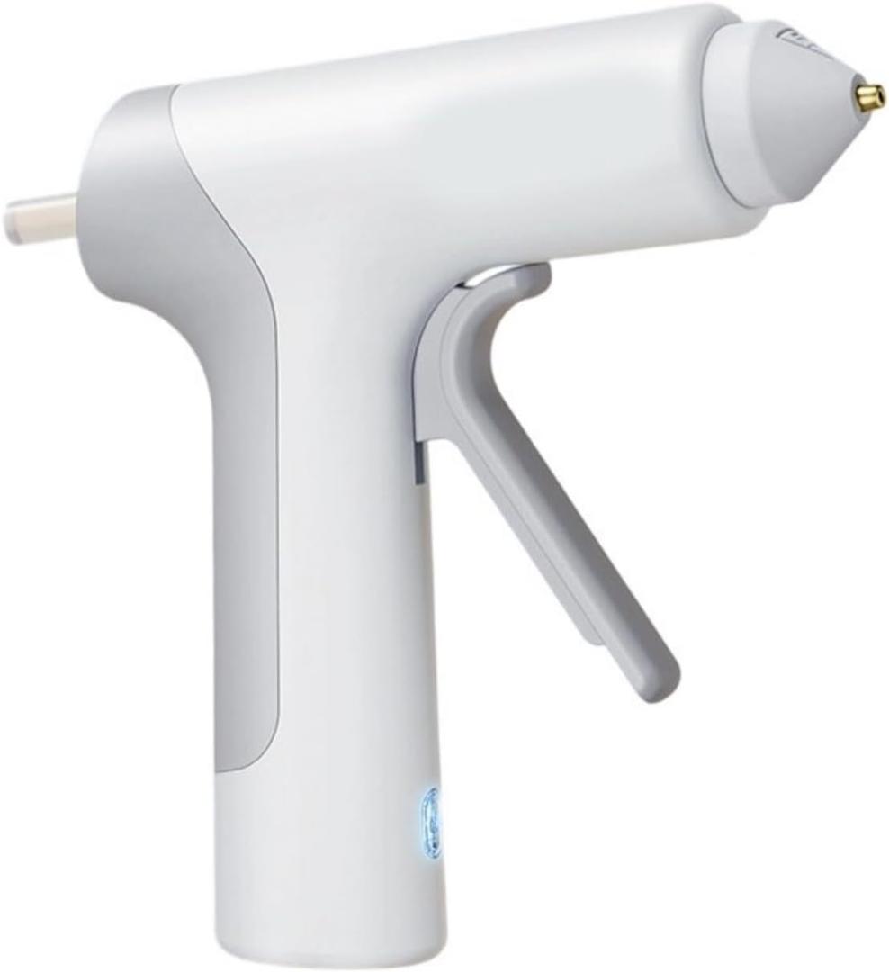 Cordless Hot Glue Gun, 10s Fast Preheat, 30PCS Mini Glue Sticks 7x100mm, 4V 20W Type-C Rechargeable, Anti-Drip, Auto-Off, for DIY Crafts, Repair, Decoration (White)