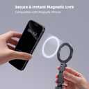 Magnetic Phone Tripod Mount Adapter with 1/4" Thread, Cold Shoe Phone Holder for Camera. Compatible with MagSafe for iPhone, 360 Rotatable, Foldable, Portable Design for Photography Video Vlog