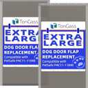 TonGass (2-Pack) PAC11-11040 Extra Large Dog Door Flap Replacement Compatible with PetSafe Freedom Dog Door, 13.7"x24.2" Pet Door Replacement Flap with Magnetic Closure, Weather-Proof & Warp-Resistant