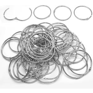 Luomorgo 50 Pcs 2.5 Inch Binder Rings, Nickel Plated Metal Book Rings Silver Paper Rings, Heavy Duty Loose Leaf Binder Rings, Index Cards Rings, Key Rings for Office, Home, School