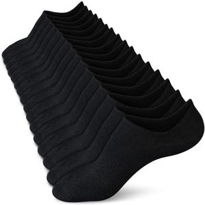 wernies No Show Socks Women Low Socks Non Slip Flat Boat Line 4/8 Pairs (Black, L)