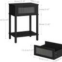 Nightstand Wooden Bedside Table with Drawer Black Night Stands Modern Style Small End Table Side Table with Storage Shelf for Bedroom Living Room MLBZ10B