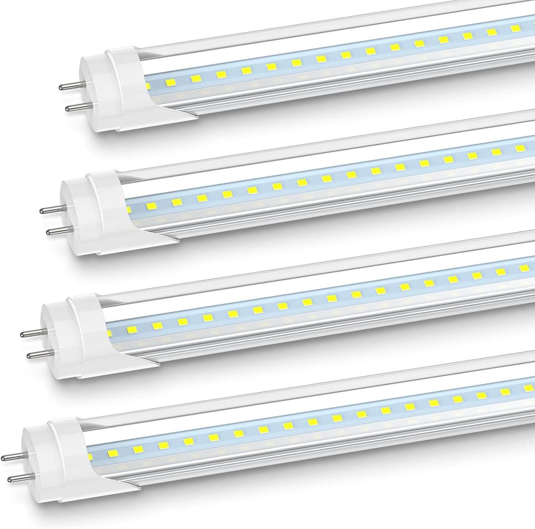 JESLED 36 Inch LED Tube Light, 3FT T8 Hybrid Type A+B, 14W 1600LM 5000K Daylight, Plug & Play or Ballast Bypass, F25T8 Fluorescent Replacement, Clear Cover, 4 Pack, ETL Listed