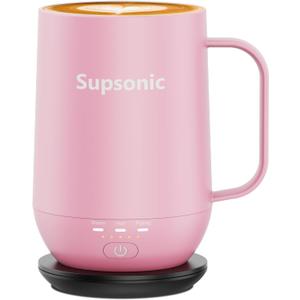 Supsonic - 16oz Self Heating Coffee Mug, Smart Heated Coffee Mug Faster Direct-Contact Heating Up to 149F, Coffee Mug Warmer Set with Auto Shut-Off - Gifts for Men Women | S2