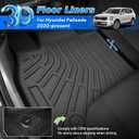 Floor Mats for Hyundai Palisade 2020-2025, Trunk Mat with Back Seat Cover for Palisade Accessories, All Weather Cargo Liner 3 Rows Full Set Carpet Protection