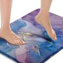 Britimes Blue Purple Bath Mat,Marble Texture Abstract Bathroom Rugs No Slip,Colorful Modern Art Washable Cover Floor Rug Carpets Floor Mat Bathroom Decorations 16x24 inches for Kitchen Bedroom