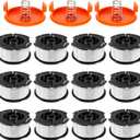 TOPEMAI AF-100 Spool Replace AF100 AF-100-3ZP AF-100-BKP Compatible with Black and Decker GH900 GH600 GH610 String Trimmer 30ft 0.065" Trimmer Line Replacement Spool Refills (12 + 3 Pack)
