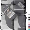 OlarHike 8 Set Packing Cubes for Travel, Sturdy Suitcase Organizer in 4 Sizes (Extra Large, Large, Medium, Small), OlarHike Luggage Cubes with Toiletry Bag, Cruise Ship Gifts for Men (Grey) (8 set (Short-Term Trip))