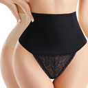 Tummy Control Shapewear Thong for Women Body Shaper No Show Panties (XL)