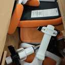 Ergonomic Office Chair - X-Shaped Computer Desk Chair Comfy, Gaming Chair, Office Chair with Lumbar Support, Mesh Office Chairs with Headrests, Desk Chair for Long Hours(White-Orange)