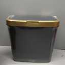 Kitchen Waste Bin Tall Slim Trash Can with Lid, 4 Gallon Small Bathroom Garbage Bin,Modern Waste Basket for Kitchen,Living Room,Office,Bedroom Trash Can,Dog-Proof Plastic Bathroom (Black)