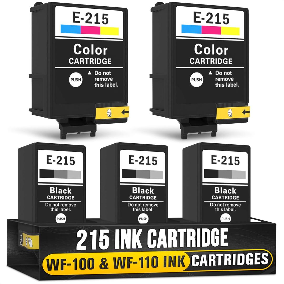 5-Pack Printer Ink Cartridges  3 Black and 2 Tri-Color | Easy-to-Install Inkjet Printer Cartridge Replacements | Sharp Text & Vivid Colors, Value Combo Pack for Home & Office Printing
