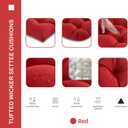 Outdoor Bench Cushion, Tufted 44x22x4 Inch Loveseat Pad for Patio Furniture Wicker Chair Garden Swing Porch Sofa, Indoor Outside Use, Fade-Resistant & Waterproof, Red
