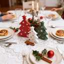 Winter Stars Wooden Mini Christmas Tree Decor Indoor Rustic Tabletop Centerpieces Wooden Xmas Tree Signs for Farmhouse Christmas Decorations Holiday Party Ornament