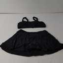 High Waisted Bikini with Skirt - Women Two Piece Swimsuit Skirted Bathing Suit Set with Pockets 2025 Swimwear (Medium, Black)