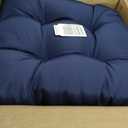 Wicker Furniture Cushions Set, Waterproof Patio Cushions for Outdoor Chairs 3 Pieces, 1 Loveseat & 2 Seat Pads Thick Outdoor Replacement Cushions for Porch Lawn Bench Couch Sofa, Navy Blue