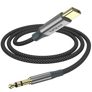 TIPSEAN USB C to 3.5mm Audio Aux Jack Cable, Type C to 3.5mm Headphone Car Stereo Cord Compatible with iPhone 15 Pro Max 15 Plus, Samsung Galaxy S21~24 Note 20, Pixel 4 5 XL, iPad Pro (Black, 6.5Ft)