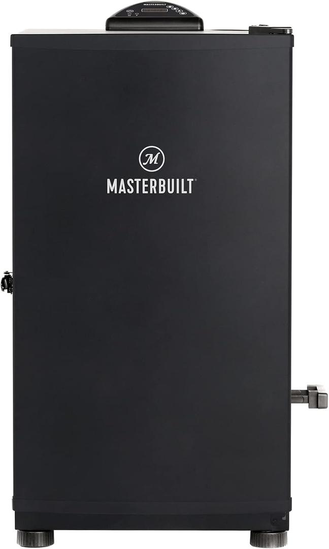 Masterbuilt 40-inch Digital Electric Vertical BBQ Smoker with Side Wood Chip Loader, Chrome Smoking Racks and 970 Cooking Square Inches in Black, Model MB20072918