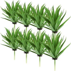 Jutom 8 Pcs Artificial Succulents Plants Faux Succulents Unpotted Yucca Lifelike Touch Agave Plant Fake for DIY Garden Home Office Outdoor Decoration (Green)