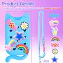 Mity rain Hand Sanitizer Spray Case Compatible With Touchland, Cute Silicone Hand Sanitizer Holder Keychain with 4 Charms, Portable Refillable Sanitizer Accessory, Gift for Women And Teens