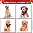 2 x JaGely 2 Pieces Christmas Dog Knitted Scarf Holiday Cute Scarf for Small Medium Cat Xmas Winter Dog Bandanas Decor for Pet(Red and White, Red and Green,Striped)