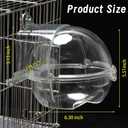 Bird Bath Box for Cage,Parrot Hanging Planet Bathtub No-Leakage Transparent Omnidirectional Observation Tub Shower Box Birds Cage Accessory for Canary Parrot Cockatiel Lovebird
