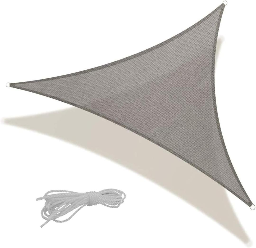 SUNLAX Sun Shade Sail 10' x 10' x 10' Dark Grey Triangle Canopy Sail Shade Cover UV Block Permeable Sunshade Outdoor for Patio Backyard 